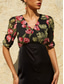 cheap Vacation Dresses-Women&#039;s Midi Dress Casual Dress A Line Dress Elegant Stylish Casual Vacation Daily Regular Fit Floral Half Sleeve V Neck Black Summer