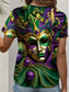 cheap Art&amp;Design tee-Carnival Women&#039;s T Shirt Graphic Casual Short Sleeve Round Neck Regular Tops Daily Print Green Summer