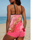 cheap Tankinis-Women&#039;s Swimsuits Tankini 2 Piece Boy Leg Swimsuit Backless Vacation Beach Wear Ombre U Neck Sleeveless Bathing Suits