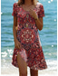cheap Boho Dress-Women&#039;s Mini Dress Vintage Dress Casual Dress Boho Chic Dresses Bohemia Vacation Vintage Vacation Daily Regular Fit Geometric Paisley Boho Paisley Damask Short Sleeve Crew Neck Pink Red Blue Green