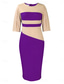 cheap Bodycon Club Dresses-Women&#039;s Midi Dress Casual Dress Bodycon Elegant Stylish Casual Vacation Daily Regular Fit Color Block 3/4 Length Sleeve Crew Neck Black White Red Royal Blue Summer