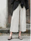 cheap Plain Cotton Linen Pant-Women&#039;s Cotton Linen Shorts Linen-Inspired Pants Cotton Linen Pants Fashion Streetwear Basic Ankle-Length Medium Waist Plain Pocket Drawstring Comfort Outdoor Micro-elastic Vacation Street Daily rice