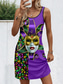 cheap Art&amp;Design Dress-Carnival Women&#039;s Mini Dress Petite Dress Sundress A Line Dress Tank Dress Stylish Casual Vacation Daily Holiday Loose Fit Graphic Sleeveless Crew Neck Purple Summer Spring