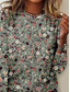 preiswerte Blumen-T-Shirt-Damen T Shirt Blumen Elegant Vintage Mode Langarm Rundhalsausschnitt Normale Oberteile Täglich Ausgehen Wochenende Druck Salbeigrün Sommer Frühling