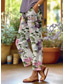 cheap Straight-Leg Pants-Women&#039;s Cotton Linen Pants Baggy Pants Linen Like Fashion Streetwear Full Length High Waist Graphic Lattice Printing Thermal Warm Breathable Soft Micro-elastic Outdoor Daily