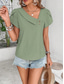 cheap Plain tee-Women&#039;s T Shirt Plain Fashion Modern Casual Short Sleeve V Neck Regular Tops Daily Weekend Buttons Black Navy Blue Orange Green Beige Summer