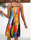 voordelige Kunst &amp; Design Jurken-Dames Mini-jurk Casual jurk Tank-jurk Casual Vakantie Dagelijks Normale pasvorm Kleurenblok Mouwloos Gekerfde nek Groen Zomer