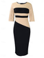 cheap Bodycon Club Dresses-Women&#039;s Midi Dress Casual Dress Bodycon Elegant Stylish Casual Vacation Daily Regular Fit Color Block 3/4 Length Sleeve Crew Neck Black White Red Royal Blue Summer