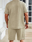 cheap Men&#039;s Tracksuit &amp; Hoodie-Men&#039;s Waffle Tracksuit T shirt &amp; Shorts Set Outfit Set Crew Neck Outdoor Daily Sports Pocket Drawstring 2 Piece Plain Black White Khaki Polyester Activewear Classic Casual Summer