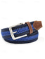 billiga Herrbälten-vävt flätat bälte för män – snygg och slitstark blå och beige design med läderdetaljer, justerbar och bekväm för vardagliga eller formella tillfällen