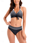 voordelige Bikinisets-Dames Zwemkleding Bikini 2 stuks Brutaal Zwempak Blote rug Slank Vakantie Strand Kleding Bloemig Geometrisch Halternek Mouwloos Badpakken