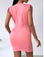 cheap Plain Dress-Women&#039;s Mini Dress Summer Dress Solid Color Bodycon Dress Off The Shoulder Dress Sexy Semi Formal Wedding Guest Holiday Cocktail Party Regular Fit Graphic Sleeveless V Neck Black Pink Summer
