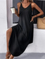 cheap Vacation Dresses-Women&#039;s Midi Dress Stylish Basic Sexy Vacation Daily Regular Fit Plain Sleeveless V Neck Black Wine Army Green Summer