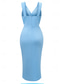 cheap Plain Dress-Women&#039;s Midi Dress Summer Dress Solid Color Bodycon Dress Off The Shoulder Dress Semi Formal Wedding Guest Engagement Cocktail Party Regular Fit Graphic Sleeveless V Neck Black Green Light Blue