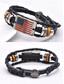 baratos Acessórios-Pulseira de Couro com Estampa da Bandeira Americana – Estilosa Com Corda Trançada com Acentos de Metal e Madeira para Ocasiões Casuais e Patrióticas