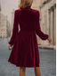 cheap Plain Dress-Women&#039;s Mini Dress Corset Dress A Line Dress Work Dresses Elegant Cocktail Vacation Work Daily Regular Fit Plain Long Sleeve Stand Collar Black Wine Green Summer