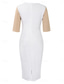 cheap Bodycon Club Dresses-Women&#039;s Midi Dress Casual Dress Bodycon Elegant Stylish Casual Vacation Daily Regular Fit Color Block 3/4 Length Sleeve Crew Neck Black White Red Royal Blue Summer