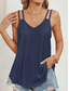 billiga Damlinnen och blusar-Kvinnors Camisole Tank Top Enfärgad Stilig Avslappnad Uthen Rem Regelbundna Toppar Daglig Ögla Salvia Grön Svart Vit Rosa Marinblå Sommar Vår