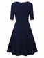 ieftine Rochii de Gală-Pentru femei Rochii Midi Rochie de epoca Elegant Epocă Fit regulat Lungime Manșon 3/4 Stil Nautic Bleumarin Verde Închis Primăvară Toamnă