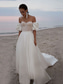 cheap Casual Wedding Dresses-Wedding Dresses Ball Gown Off Shoulder Regular Straps Chapel Train Satin Bridal Gowns With Pleats Ruched