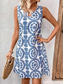 levne Dovolená Boho šaty-Dámské Mini šaty Volnočasové šaty Boho Chic šaty Tankové šaty Čechy Na běžné nošení Cikánský Dovolená Denní Plážové Volný Květinový Bez rukávů Tričkový Fialová Vodní modrá Světle modrá Léto Jaro
