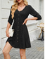 cheap Plain Dress-Women&#039;s Mini Dress T Shirt Dress Tee Dress A Line Dress Solid Color Athletic Dress Casual Vacation Casual Daily Regular Fit Floral Long Sleeve Crew Neck Black Wine Sky Blue Green Summer