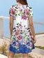 cheap Floral Dress-Women&#039;s Mini Dress Petite Dress T Shirt Dress Tee Dress Sundress A Line Dress Elegant Vintage Stylish Vacation Birthday Casual Regular Fit Floral Graphic Short Sleeve V Neck Blue Summer