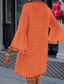 billiga Vita fritidsklänningar-Dam Mini klänning Fransklänning Elegant klänning Elegant Klocka Normal Ensfärgat 3/4 ärm V-hals Vit Rodnande Rosa Orange Grön Höst