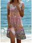 cheap Boho Dress-Women&#039;s Mini Dress Vintage Dress Casual Dress Boho Chic Dresses Bohemia Vacation Vintage Vacation Daily Regular Fit Geometric Paisley Boho Paisley Damask Short Sleeve Crew Neck Pink Red Blue Green