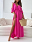 cheap Formal Dresses-Women&#039;s Long Dress Maxi Dress Casual Dress Swing Dress Summer Dress Fashion Outdoor Holiday Date Regular Fit Plain Sleeveless V Neck Black Pink Red Summer Spring