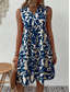 cheap Vacation Dresses-Women&#039;s Mini Dress A Line Dress Stylish Sexy Regular Fit Floral Sleeveless V Neck Black Navy Blue Orange Green Summer Spring