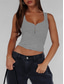 cheap Tank Tops &amp; Camis-Women&#039;s Camisole Tank Top Solid Color Stylish Sexy Casual Sleeveless U Neck Regular Tops Daily Buttons Black White Red Navy Blue Beige Summer