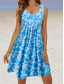 voordelige Bloemenjurken-Dames Mini Jurk Petite Jurk T Shirt Jurk Tee Jurk Zomerjurk A-lijn Jurk Elegant Vintage Stijlvol Vakantie Verjaardag Casual Regular Fit Bloem Mouwloos Ronde Hals Blauw Zomer