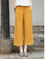 cheap Plain Cotton Linen Pant-Women&#039;s Cotton Linen Shorts Linen-Inspired Pants Cotton Linen Pants Fashion Streetwear Basic Ankle-Length Medium Waist Plain Pocket Drawstring Comfort Outdoor Micro-elastic Vacation Street Daily rice