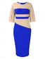 cheap Bodycon Club Dresses-Women&#039;s Midi Dress Casual Dress Bodycon Elegant Stylish Casual Vacation Daily Regular Fit Color Block 3/4 Length Sleeve Crew Neck Black White Red Royal Blue Summer