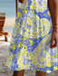cheap Boho Dress-Women&#039;s Mini Dress Petite Dress T Shirt Dress Tee Dress Sundress A Line Dress Elegant Vintage Stylish Vacation Birthday Casual Regular Fit Floral Graphic Paisley Short Sleeve V Neck Yellow