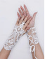 baratos Luvas femininas-luvas de noiva elegantes de renda branca – luvas de casamento vintage sem dedos com bordado floral para noivas e eventos formais