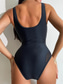 cheap One-piece swimsuits-Women&#039;s Swimwear One Piece Monokini Swimsuit Backless Tummy Control High Waist Slim Vacation Beach Wear Solid Color V Neck Sleeveless Bathing Suits
