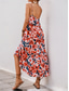 voordelige Vakantiejurken-Dames Maxi-jurk Casual jurk Swingjurk A lijn jurk Stijlvol Casual Vakantie Dagelijks Normale pasvorm Bloemig Mouwloos Bandje Oranje Zomer