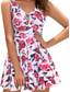 abordables Nadar-Mujer Bañadores Una pieza Monokini Traje de baño Espalda al Aire Control de barriga Alta cintura Delgado Vacaciones Ropa de playa Floral Escote Redondo Sin Mangas Trajes de baño