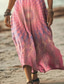 cheap Boho Dress-Women&#039;s Maxi Dress Casual Dress A Line Dress Stylish Casual Vacation Daily Regular Fit Floral Short Sleeve V Neck Light Pink Light Purple Purple Beige Spring Fall