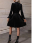 cheap Plain Dress-Women&#039;s Mini Dress Corset Dress A Line Dress Work Dresses Elegant Cocktail Vacation Work Daily Regular Fit Plain Long Sleeve Stand Collar Black Wine Green Summer