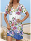 cheap Floral Dress-Women&#039;s Mini Dress Petite Dress T Shirt Dress Tee Dress Sundress A Line Dress Elegant Vintage Stylish Vacation Birthday Casual Regular Fit Floral Graphic Short Sleeve V Neck Blue Summer