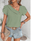 cheap Plain tee-Women&#039;s T Shirt Plain Fashion Modern Casual Short Sleeve V Neck Regular Tops Daily Weekend Buttons Black Navy Blue Orange Green Beige Summer