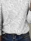 cheap Plain tee-Women&#039;s T Shirt 3D Print Floral Elegant Vintage Fashion Long Sleeve Crew Neck Regular Tops Daily Going out Weekend Print Pearl Summer Spring