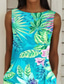 cheap Floral Dress-Women's Midi Dress Sundress A Line Dress Summer Dress Vacation Casual Cocktail Vacation Regular Fit Floral Graphic Sleeveless Crew Neck Green Summer
