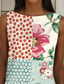 billiga Blommiga klänningar-Kvinnors Midi Klänning Boho Klänning Strandklänning Strandkläder Tryck Lätt Blommig Båthals Ärmlös Regelbunden Passform Semester Rosa