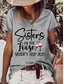 voordelige Kerst T-shirts-Dames T-shirt Brief Basic Casual Lange mouw Strakke ronde hals Normale tops Dagelijks Weekend Afdrukken Wit Blozend Roze blauw Grijs Zomer