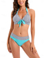 voordelige Bikinisets-Dames Zwemkleding Bikini 2 stuks Brutaal Zwempak Blote rug Slank Vakantie Strand Kleding Bloemig Geometrisch Halternek Mouwloos Badpakken