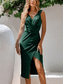 cheap Plain Dress-Women&#039;s Midi Dress Summer Dress Solid Color Bodycon Dress Off The Shoulder Dress Semi Formal Wedding Guest Engagement Cocktail Party Regular Fit Graphic Sleeveless V Neck Black Green Light Blue